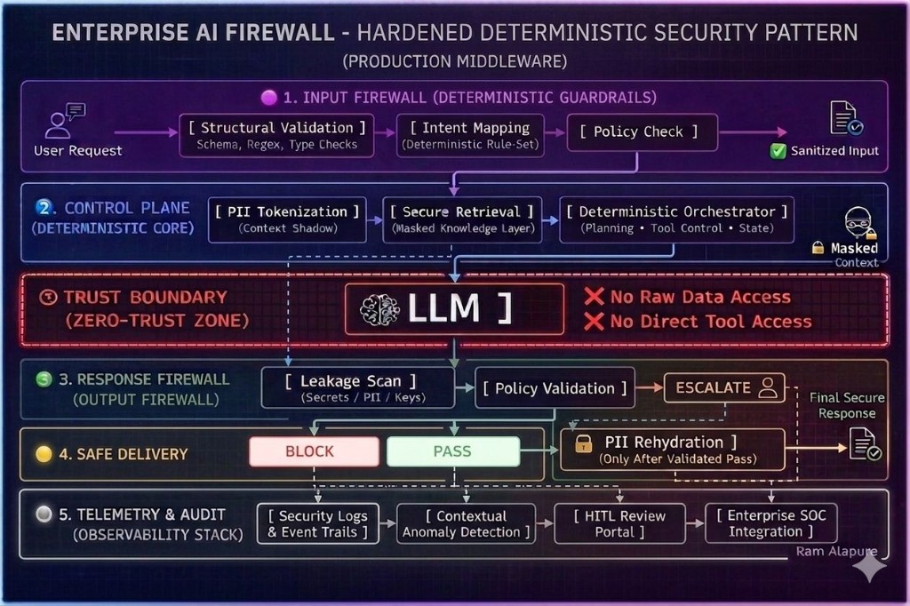 Enterprise AI Firewall — hardened deterministic security pattern